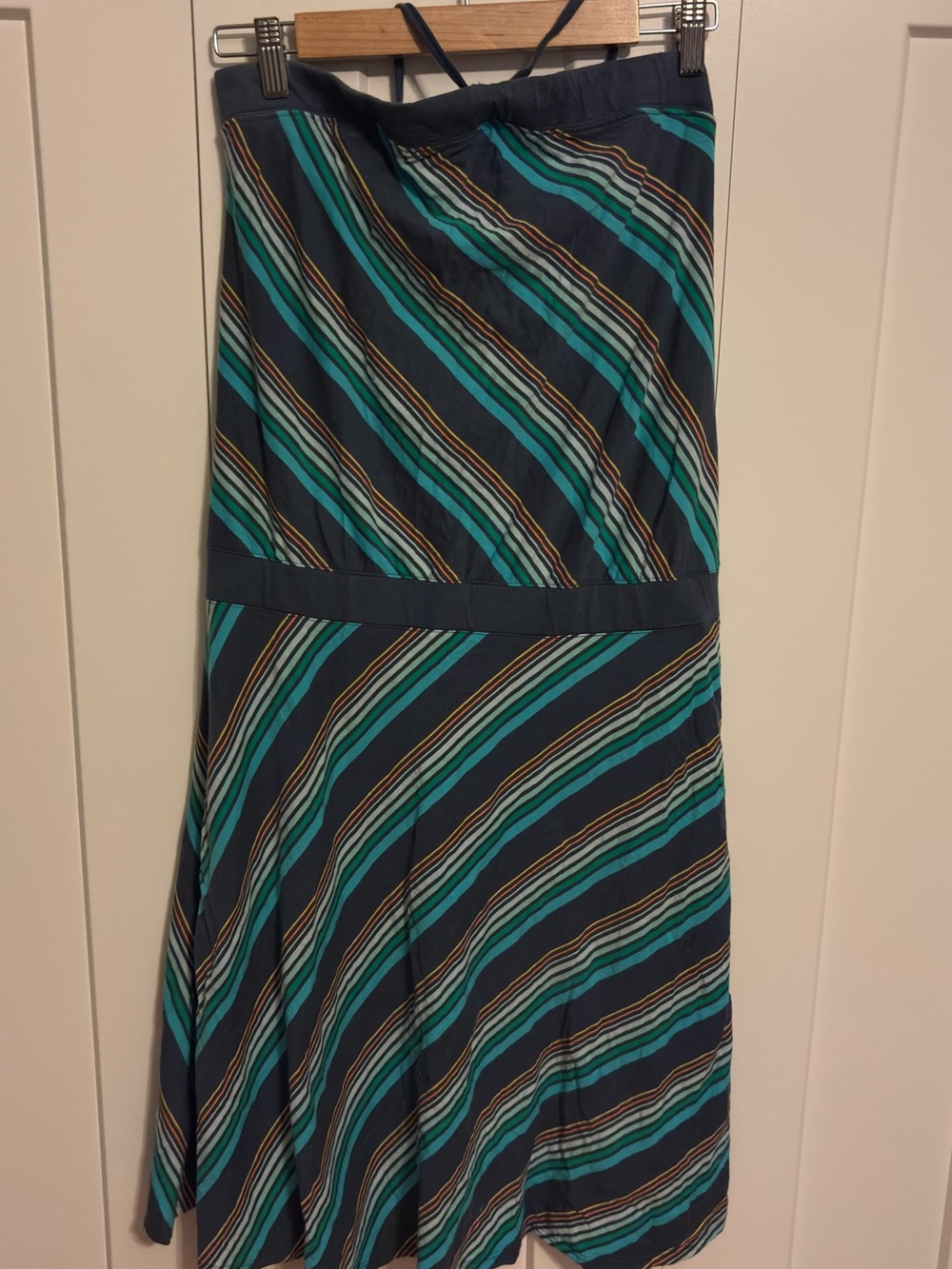 Roxy Navy, Teal and Brown Striped Summer Dress